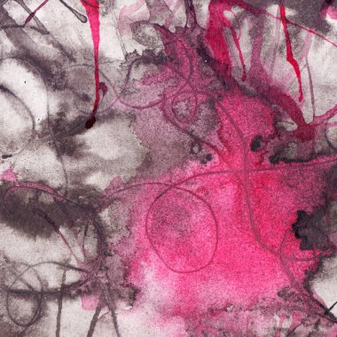 Suluboya siyah beyaz pembe soyut doku arka plan