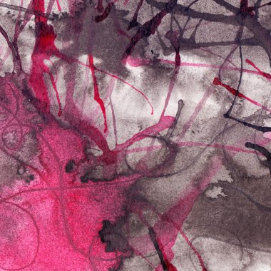 Suluboya siyah beyaz pembe soyut doku arka plan