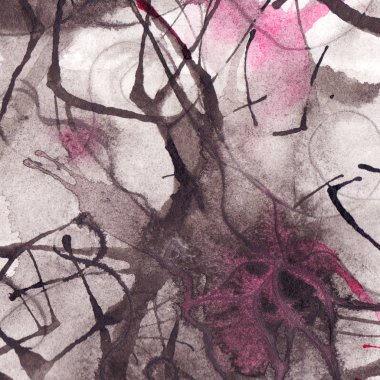 Suluboya siyah beyaz pembe soyut doku arka plan