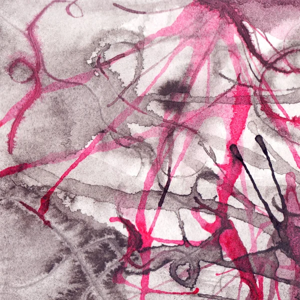 Suluboya siyah beyaz pembe soyut doku arka plan