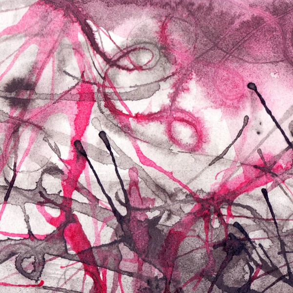 Suluboya siyah beyaz pembe soyut doku arka plan