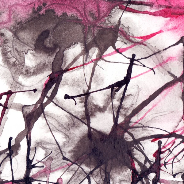 Suluboya siyah beyaz pembe soyut doku arka plan