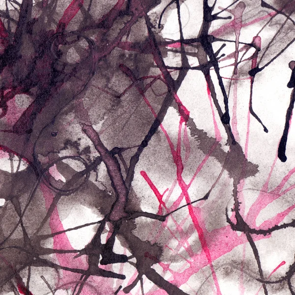 Suluboya siyah beyaz pembe soyut doku arka plan