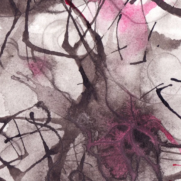 Suluboya siyah beyaz pembe soyut doku arka plan