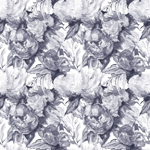 Watercolor flower floral peony rose seamless pattern textile background