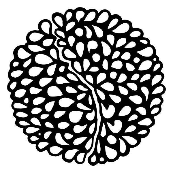 Doodle monochromen schwarz-weißen Kreis ornamentalen Mandala-Vektor — Stockvektor