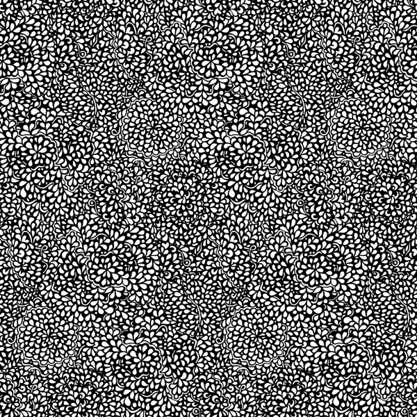 Noir blanc monochrome doodle motif sans couture texture de fond vecteur — Image vectorielle