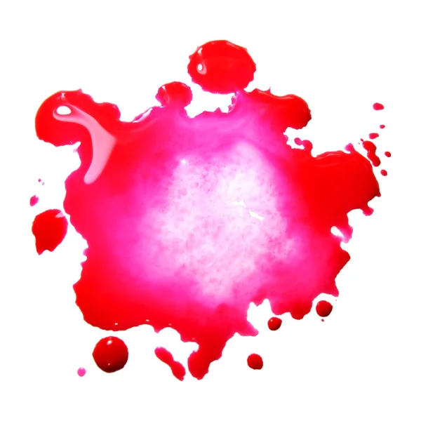 Akvarelu růžové flíčky vysajte blob izolované makro fotografii — Stock fotografie