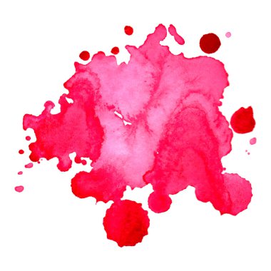 Sulu Boya parlak pembe nokta blob leke izole arka plan