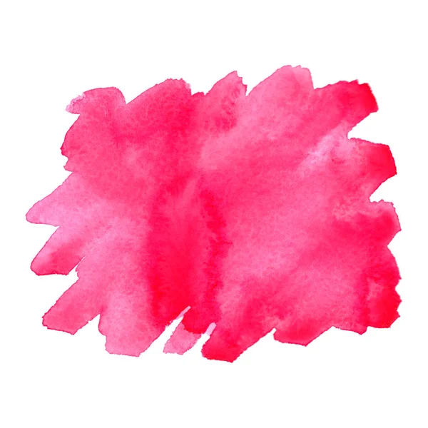 Aquarel helder roze spot blob vlek geïsoleerde achtergrond — Stockfoto