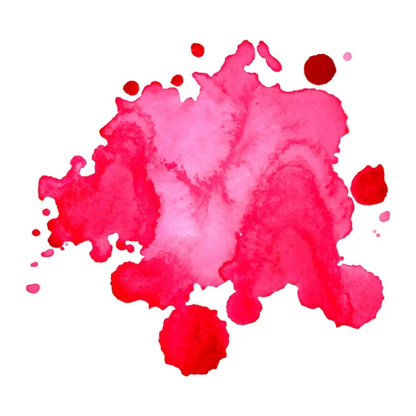 Aquarelle tache rose vif blot isolé vecteur de fond — Image vectorielle