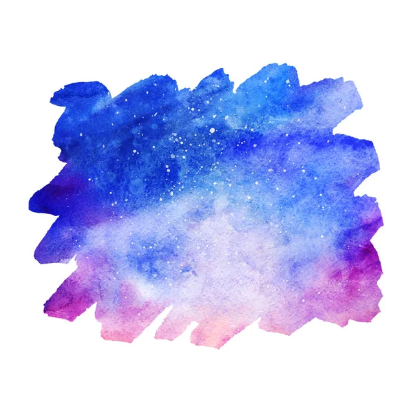 Watercolor colorful starry space galaxy nebula spot background — Stock Photo, Image