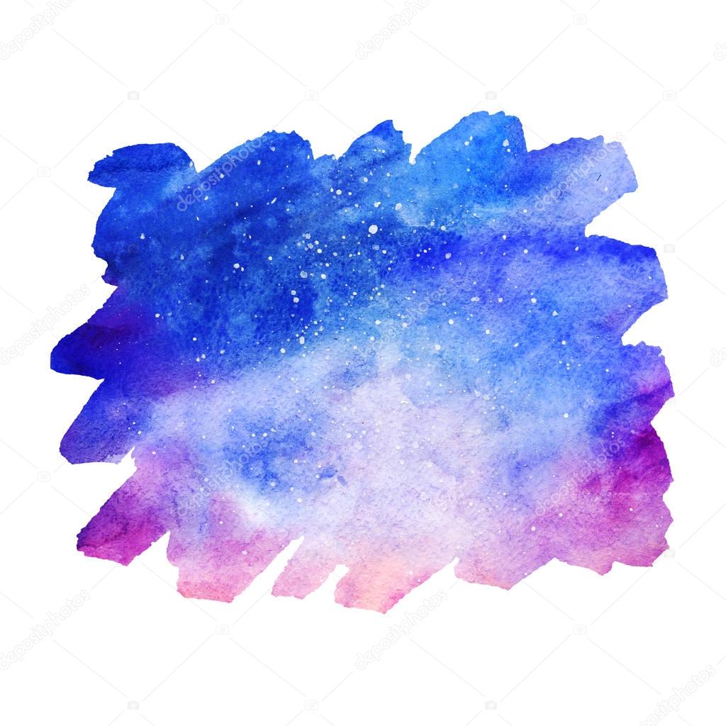 Watercolor colorful starry space galaxy nebula spot background