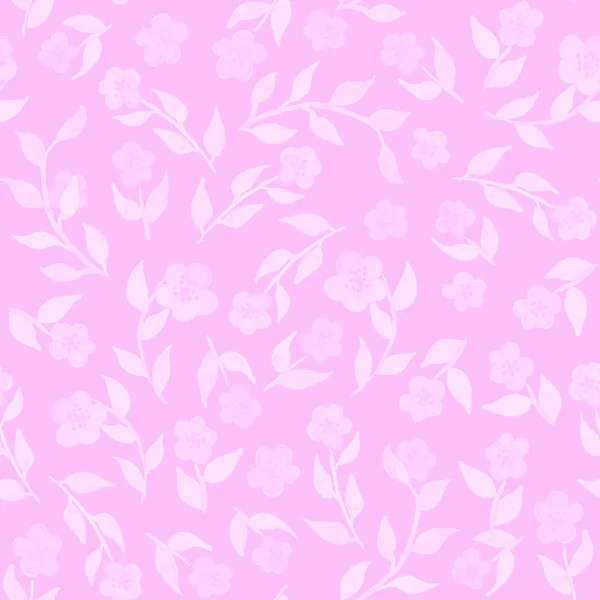Watercolor flower floral pink tender seamless pattern background — Stock Photo, Image