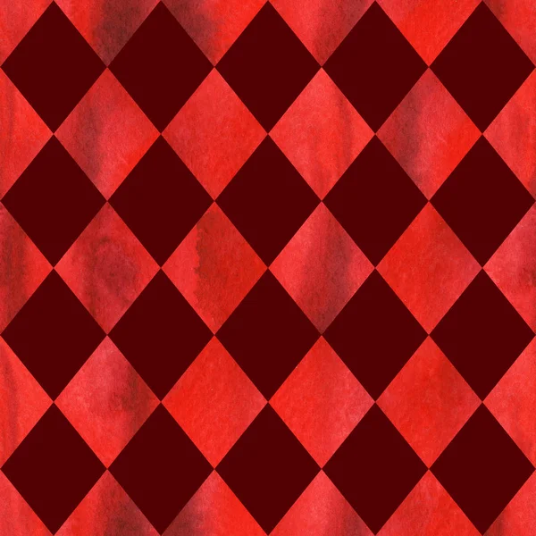 Acuarela rojo rubí rombo geométrico sin costura patrón textura fondo — Foto de Stock