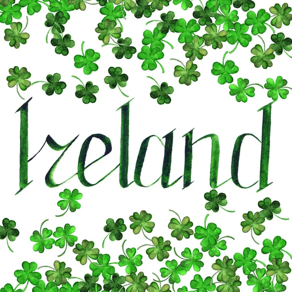 Irland gröna frasen ord bokstäver typografiska isolerade — Stockfoto