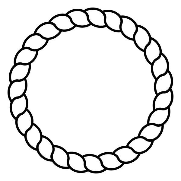 黒と白のモノクロ サークル ロープ フレーム ライン アート分離ベクトル — ストックベクタ