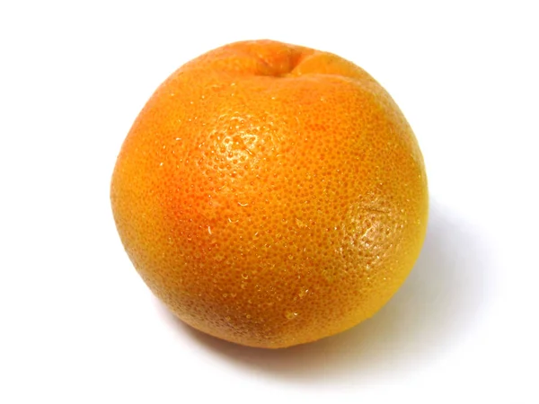 Makrofoto von Grapefruit-Zitrusfrüchten isoliert auf weißem Hintergrund — Stockfoto