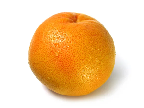 Macro photo of grapefruit citrus fruit isolated on white background — Stock Photo, Image