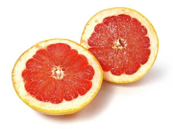 Macro foto van grapefruit citrusvruchten geïsoleerd op witte achtergrond — Stockfoto
