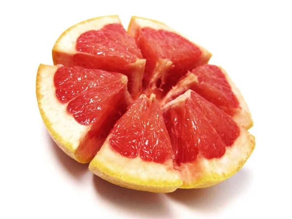 Macro foto van grapefruit citrusvruchten geïsoleerd op witte achtergrond — Stockfoto