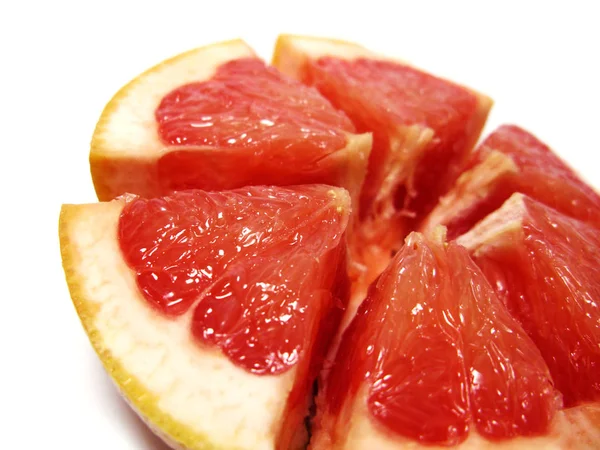 Macro foto de cítricos de pomelo aislados sobre fondo blanco — Foto de Stock