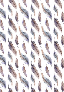 Suluboya tüy etnik boho arka plan desen doku