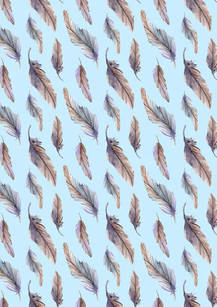 Aquarelle plume ethnique boho fond motif texture — Photo