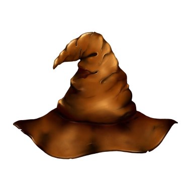 Büyücünün Cadılar Bayramı sihirli deri şapka dijital sanat karikatürü izole.