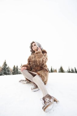 fur.snow dağın kış kadın