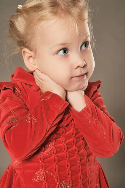 Beautiful little girl in dress — Stock Photo, Image