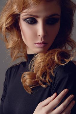 şehvetli güzellik kız makyaj ile