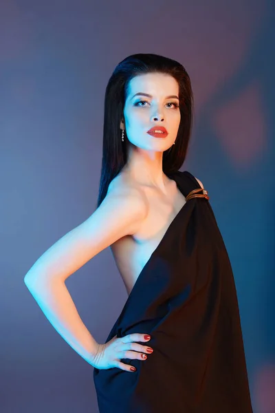 Schoonheid model meisje met rode lippen — Stockfoto