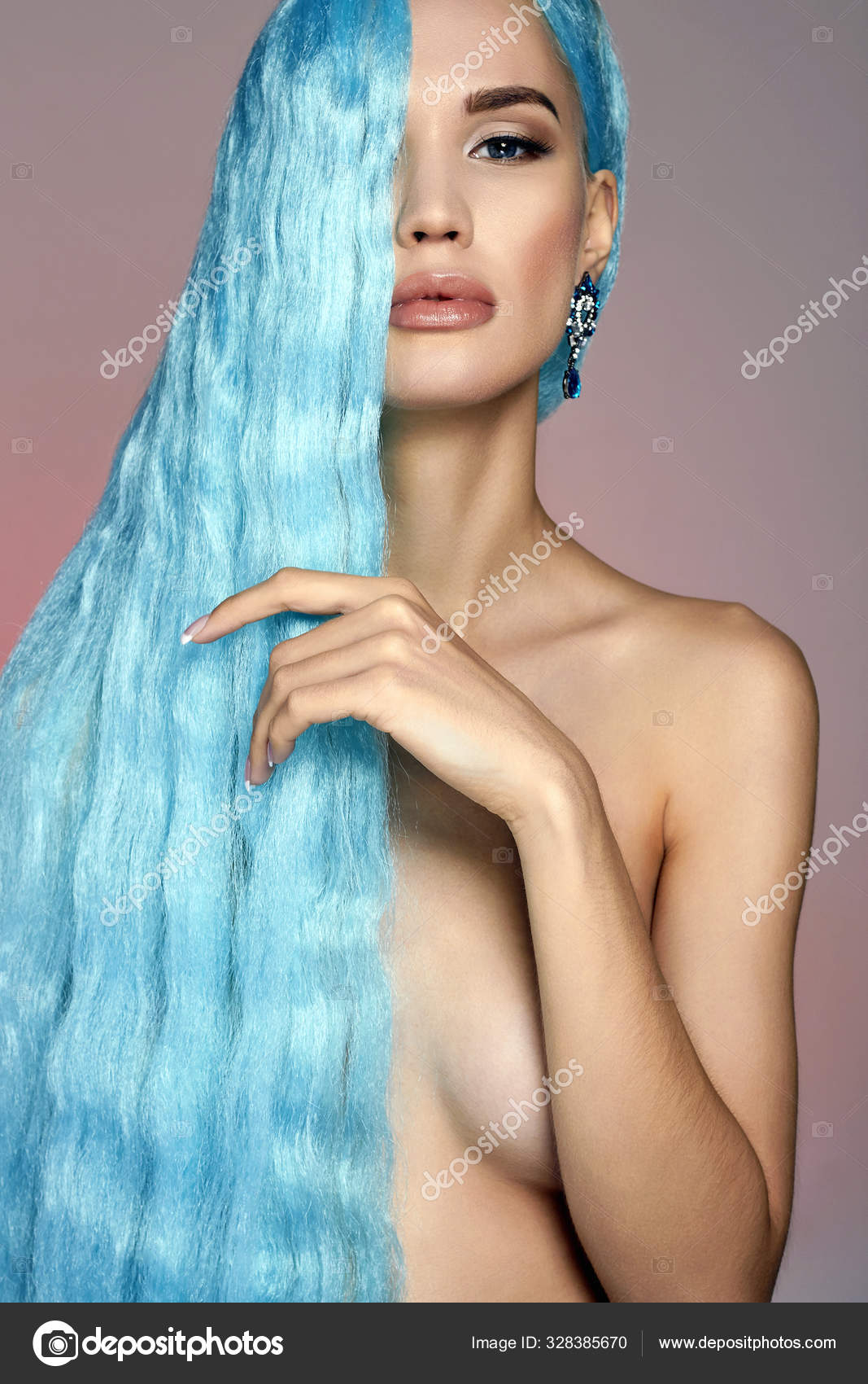 Naked blue hair