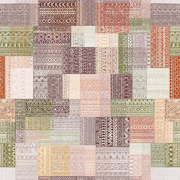 Patrón sin costuras en estilo patchwork. Parche cuadrado multicolor — Archivo Imágenes Vectoriales