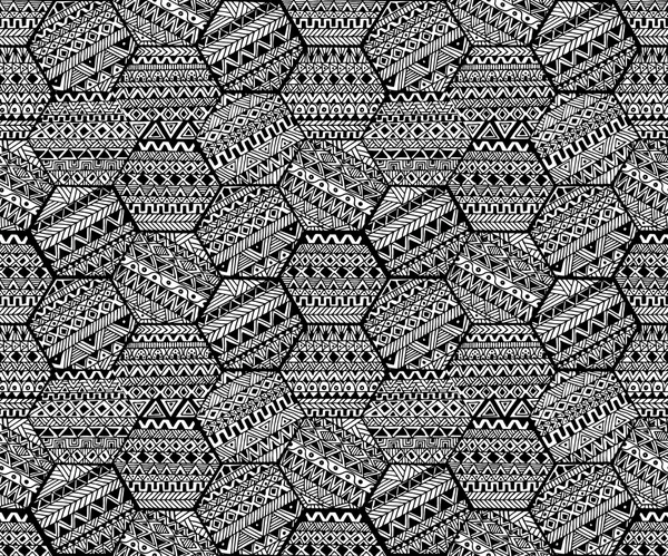 Padrão geométrico sem costura em estilo patchwork. Zentangle ornamen — Vetor de Stock