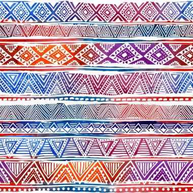 Kesintisiz geometrik desen. Eski doku. Sulu Boya çizgili. 