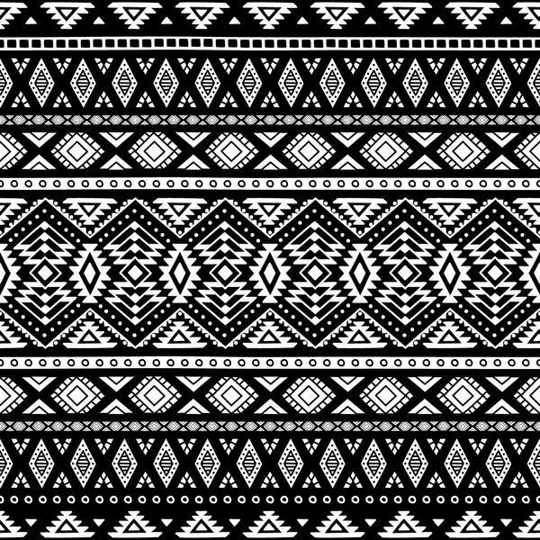 Motif rayé noir et blanc. Motifs ethniques et tribaux. Mignon — Image vectorielle