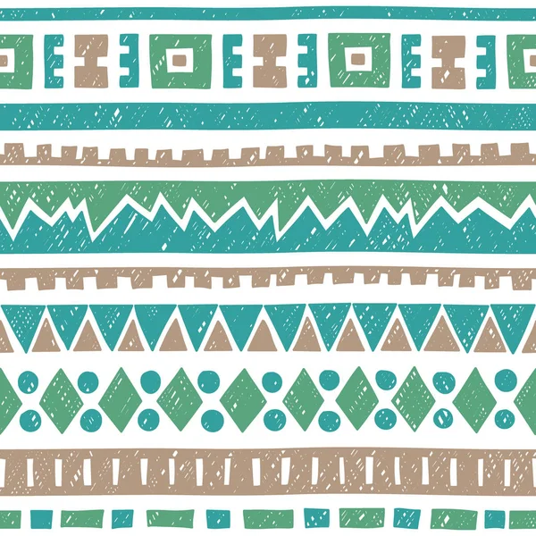 Modèle géométrique sans couture. Éléments bleus, verts et gris sur blanc — Image vectorielle