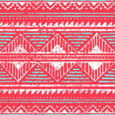 Dikişsiz etnik desen. Kabile tarzda süsleme. Grunge textur