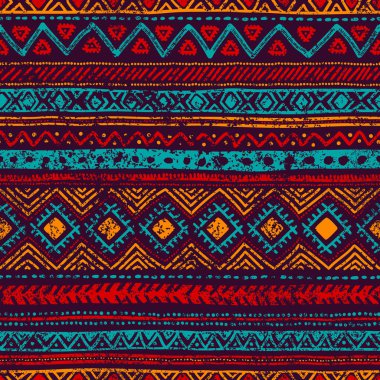 Seamless vintage pattern. Grungy texture. Ethnic and tribal moti clipart