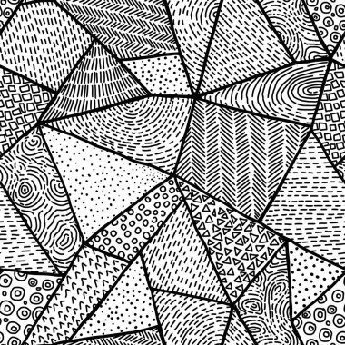 Dikişsiz siyah-beyaz desen. Geometrik soyutlama stil yapmak