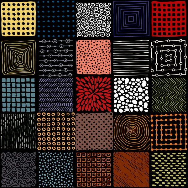 Sorunsuz patchwork desen. Basit kare yamalar. Doodle, el 