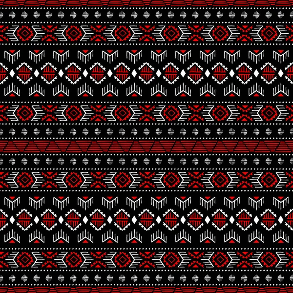 民族・部族のシームレスなパターン。手作り。横縞 — ストックベクタ
