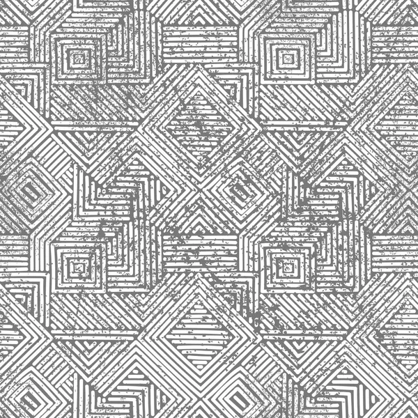 Nahtloser geometrischer Vintage-Druck. Grunge-Textur. grau und weiß — Stockvektor