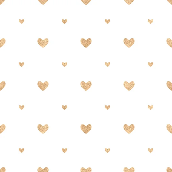 Beyaz zemin üzerine altın kalpler. Cute sorunsuz arka plan fo