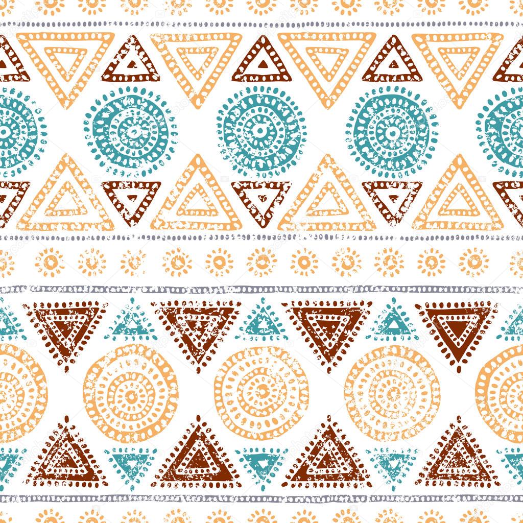 Seamless tribal pattern. Grunge texture. Ethnic and aztec motive