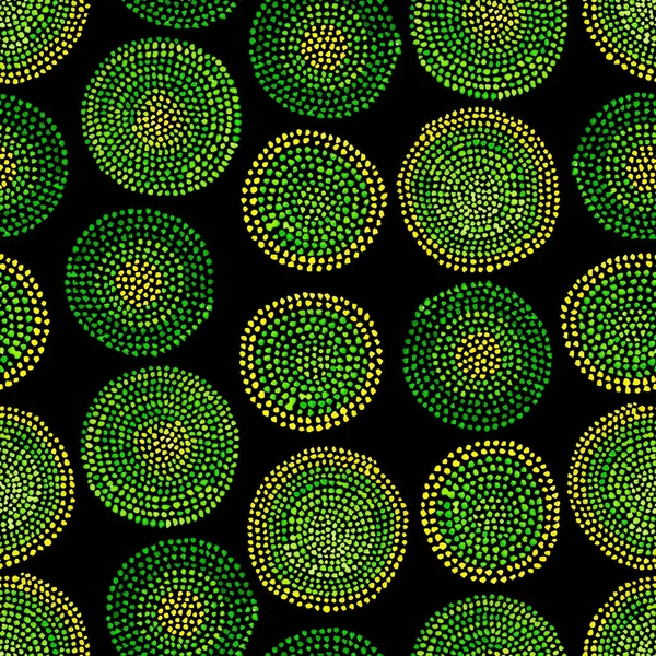 Bright seamless pattern. Watercolor dot splash. Green, yellow an — Stock Vector