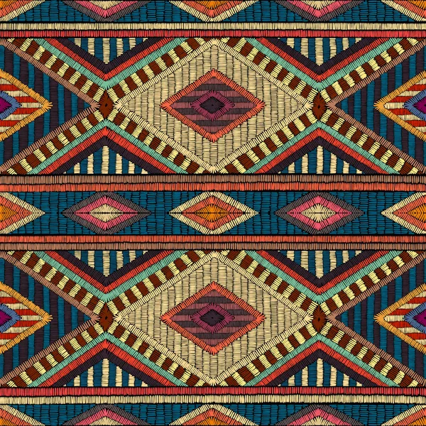 İşlemeli kesintisiz geometrik desen. Süsleme için halı.