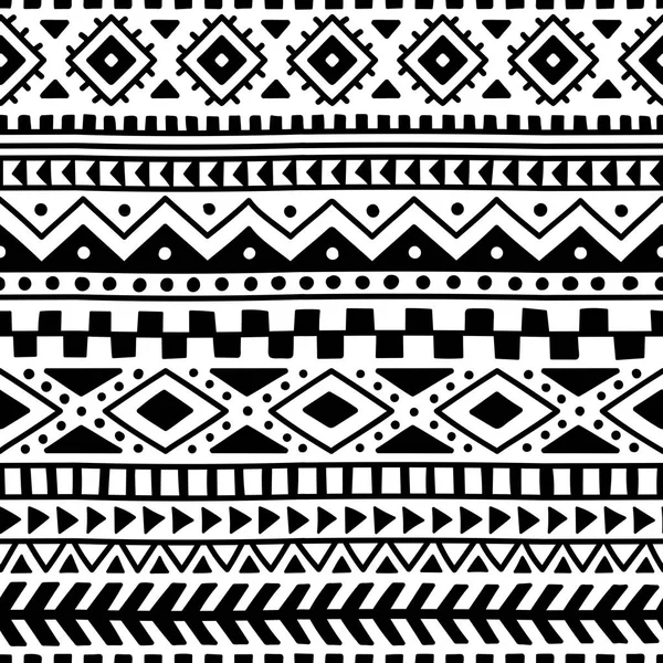 Dikişsiz etnik desen. El yapımı. Yatay çizgili. Siyah- ve